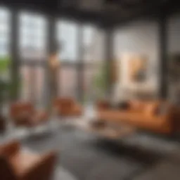 Modern coliving space interior featuring shared amenities and vibrant decor