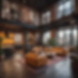 Modern coliving space design highlighting shared amenities