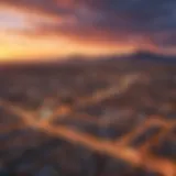 A panoramic view of Phoenix skyline against a vibrant sunset