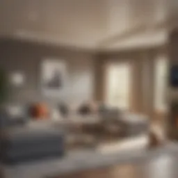 Spacious living room in a dog-friendly apartment