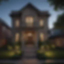 Charming duplex exterior in North Dallas showcasing unique architectural features.