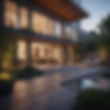 Elegant Outdoor Space of a Duplex Elegant outdoor space of a duplex with landscaping, perfect for relaxation.