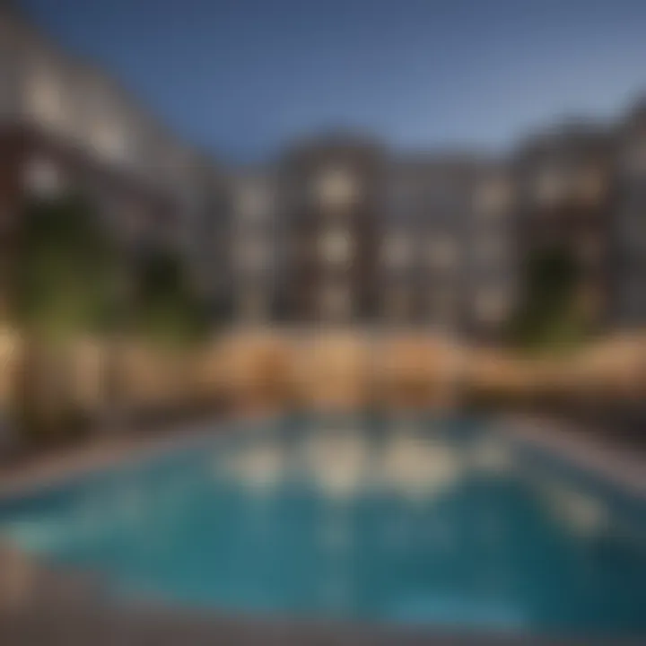 Amenities available at Dupont Place Apartments, including pool and fitness center