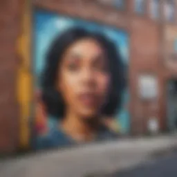 Vibrant street art in an emerging Philadelphia neighborhood showcasing local talent