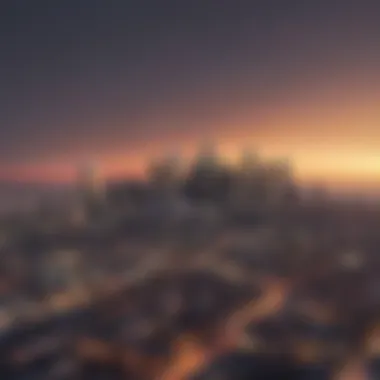 Stunning Skyline of Downtown Los Angeles Panoramic view of downtown Los Angeles skyline