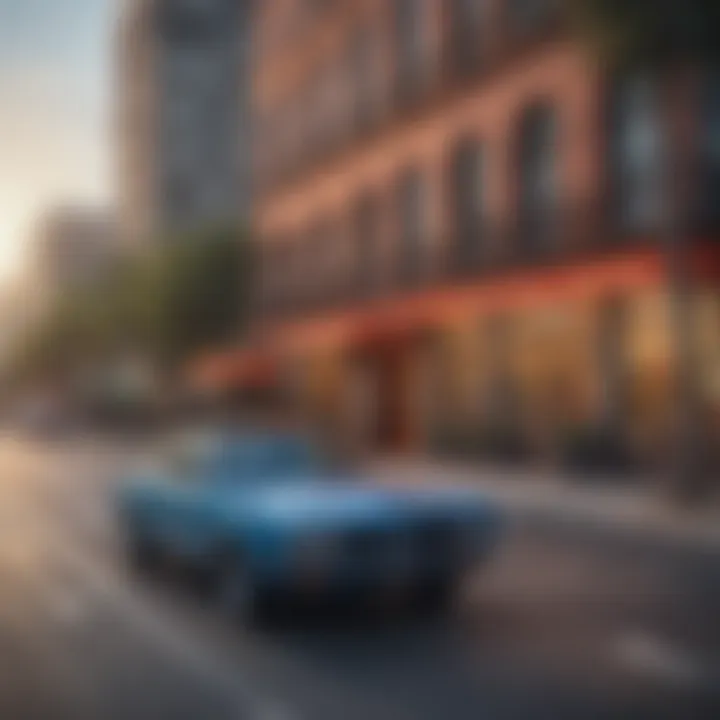 Vibrant street lifestyle in a downtown neighborhood