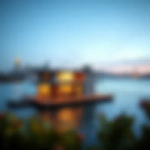 Floating Home with City View A stunning view of a floating home against the San Francisco skyline