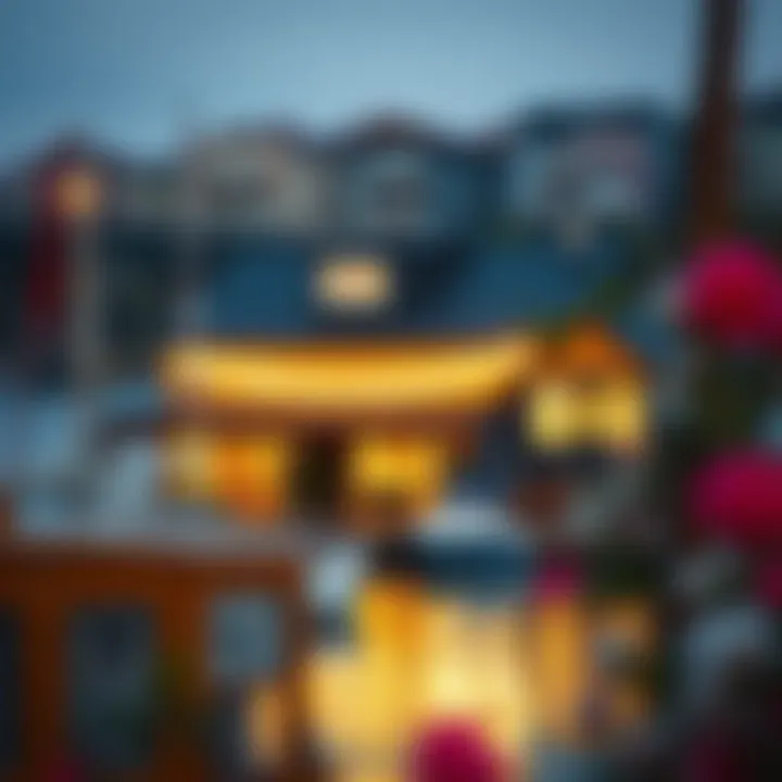 A floating home community with boats docked nearby