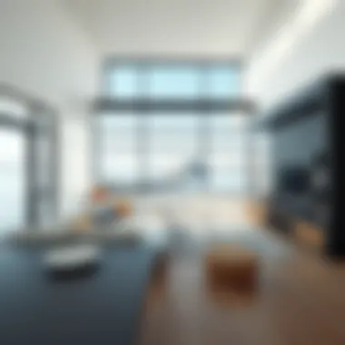 Interior of a luxurious floating home showcasing modern design