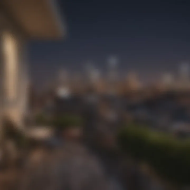 Stunning skyline view from a four-bedroom apartment balcony in Boston