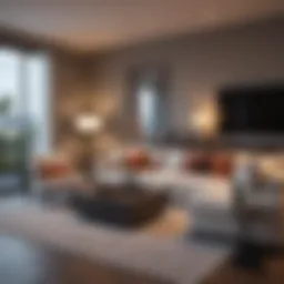 Stylish furnished living room showcasing modern decor