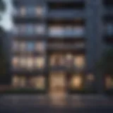 The striking facade of Hillen Apartments showcasing modern architectural lines.