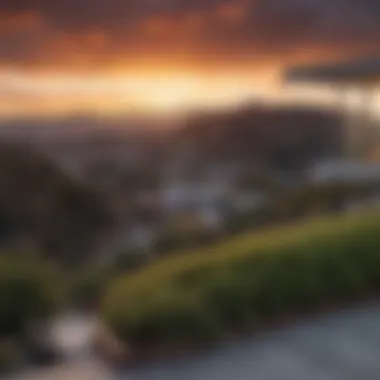 Stunning view of the Hollywood Hills at sunset