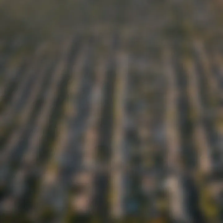 Aerial view of a suburban neighborhood in Denver