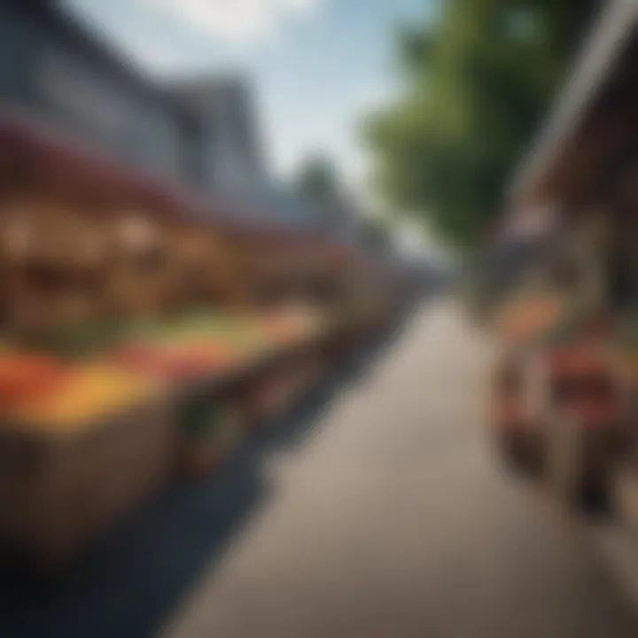 Vibrant local market in Little Canada offering fresh produce and goods