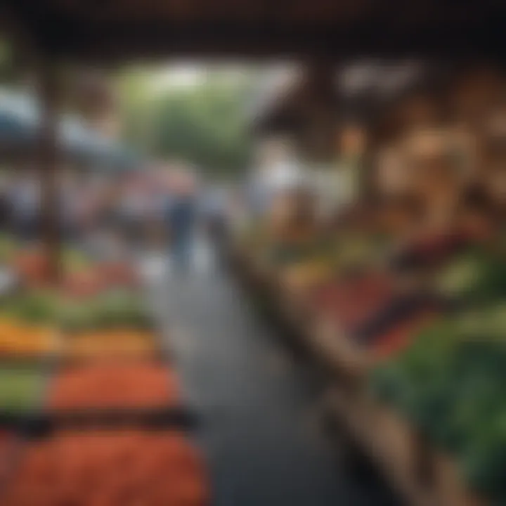 A bustling farmer's market highlighting local produce in Atlanta.