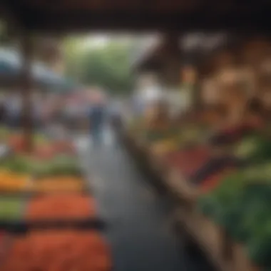 Local Flavors of Atlanta A bustling farmer's market highlighting local produce in Atlanta.