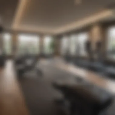 Community Amenities at McKinley Hyde Park Apartments Community amenities including a fitness center and lounge area