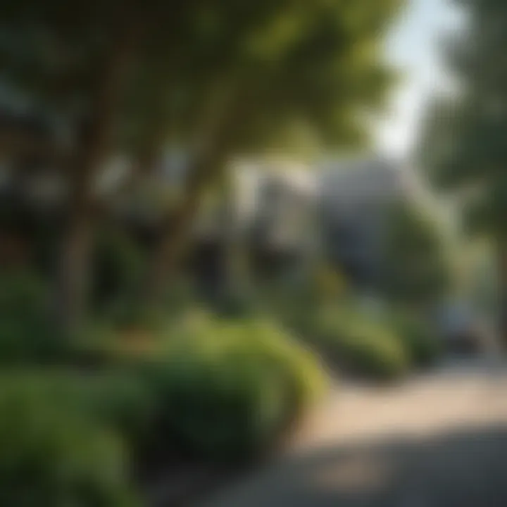 Lush greenery surrounding Montlake apartments, highlighting the serene environment