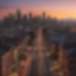 A stunning view of the Seattle skyline at sunset