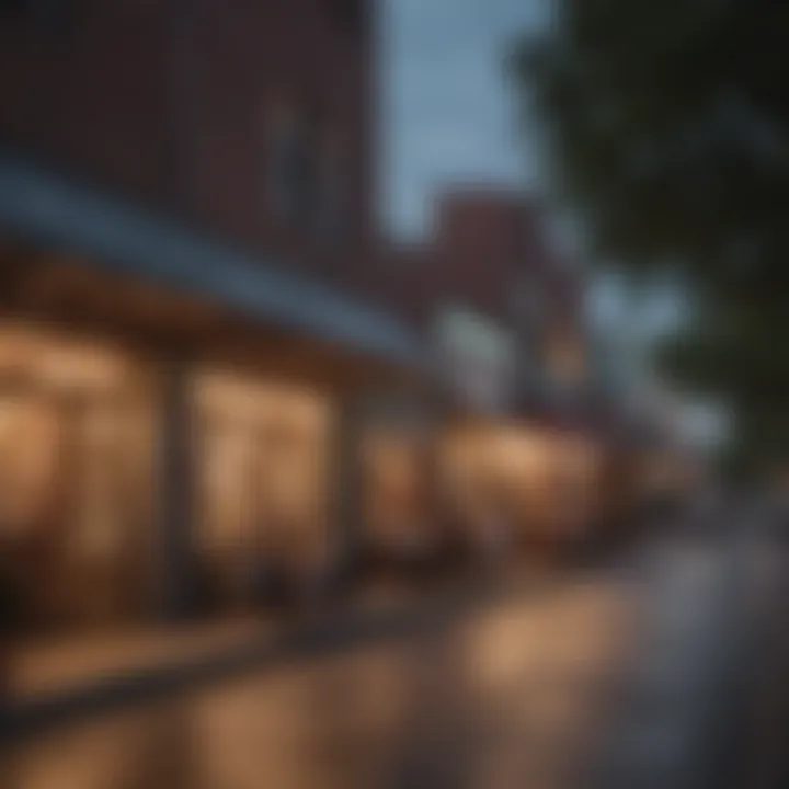 Lively street scene in a culturally rich Dallas neighborhood filled with art and cafes.