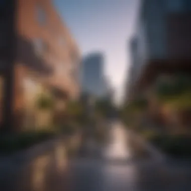 Modern urban landscape featuring contemporary buildings in a vibrant Dallas neighborhood.