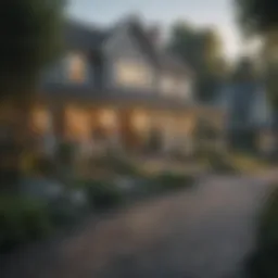 A scenic neighborhood showcasing beautiful homes and greenery