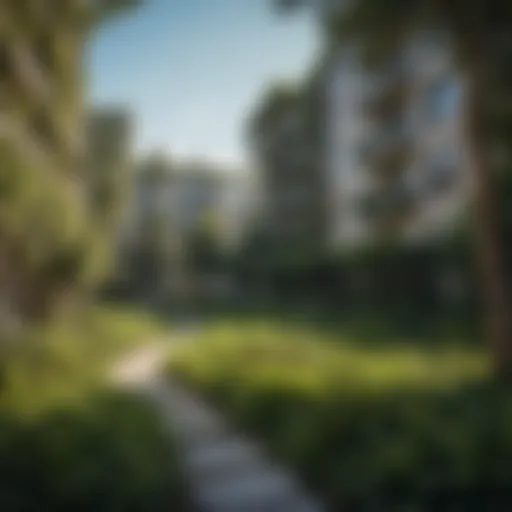 A scenic view of the Park La Brea Garden Apartments showcasing the lush greenery.