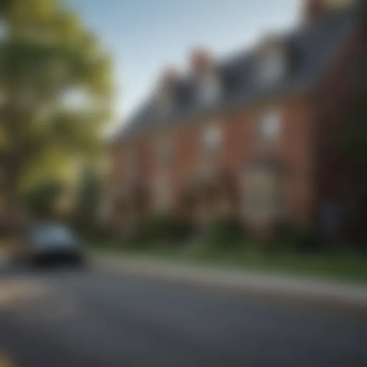 Quaint street view showcasing historic homes