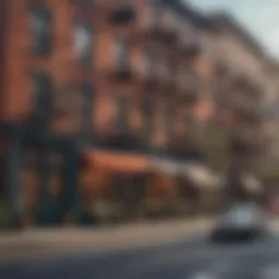 A picturesque street view of a popular New York City neighborhood showcasing vibrant urban life.