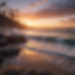 Scenic view of San Diego coastline at sunset