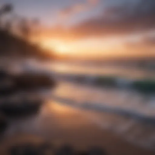 Scenic view of San Diego coastline at sunset