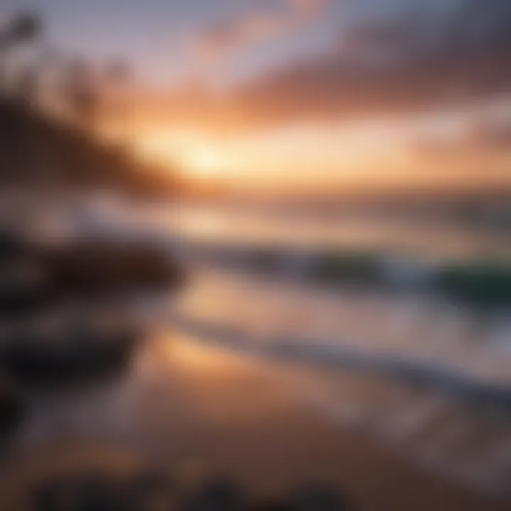 Scenic view of San Diego coastline at sunset