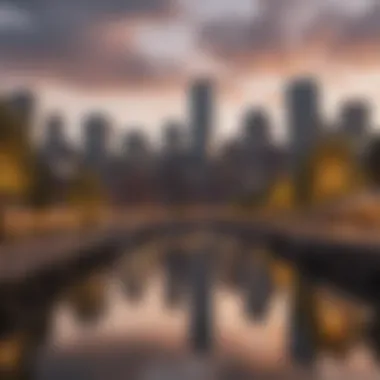 Waterfront Scenery with Boston Skyline Scenic view of Boston's waterfront and skyline
