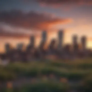 A stunning view of the Boston skyline at sunset