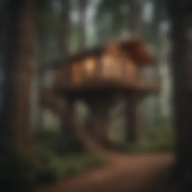 Cozy Treehouse Accommodation in Forest Setting Cozy treehouse accommodation nestled in the forests of Monterey CA
