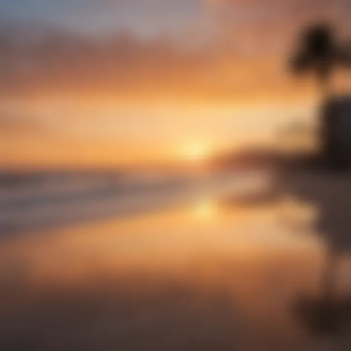 Sunset over Santa Monica beach