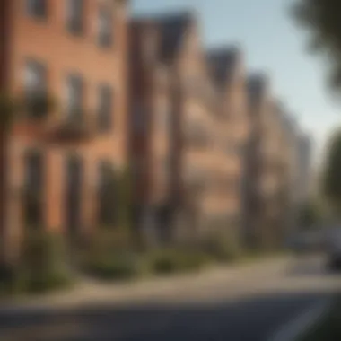 Vibrant neighborhood scene around Normandy Apartments showcasing community life