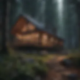 A cozy cabin nestled in the woods