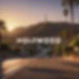 A stunning view of the Hollywood sign at sunset, highlighting the iconic landmark