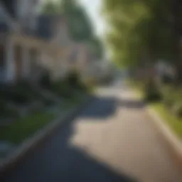 Charming suburban street in New York with beautiful homes