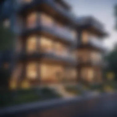 Luxury Apartment Exterior Stunning exterior view of the luxury apartment