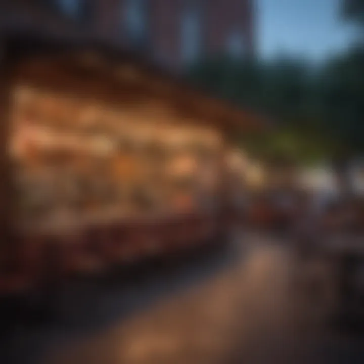Trendy cafe with outdoor seating bustling with local patrons