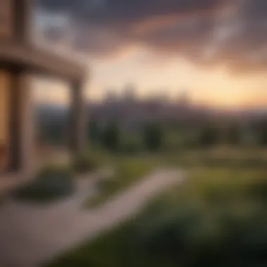 A panoramic view of Denver's skyline from a popular residential area, highlighting the blend of urban living and natural beauty.