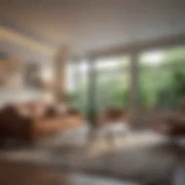 Contemporary Interior Design Elements A close-up of contemporary interior design elements influenced by post mid-century aesthetics.