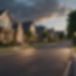 Scenic view of a suburban neighborhood in Dallas