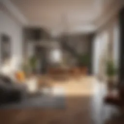 Stylish two floor studio apartment interior