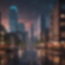 A vibrant city skyline showcasing affordable urban living