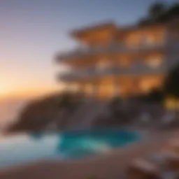 Breathtaking view of Villa Linda Mar at sunset