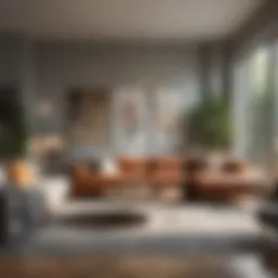 Modern living space featuring West Elm furniture